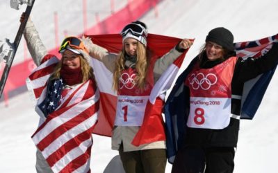 Anna Gasser’s First Place Cab Double Cork 1080 in Winter Olympic Big Air